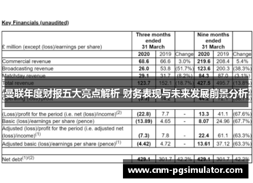 曼联年度财报五大亮点解析 财务表现与未来发展前景分析